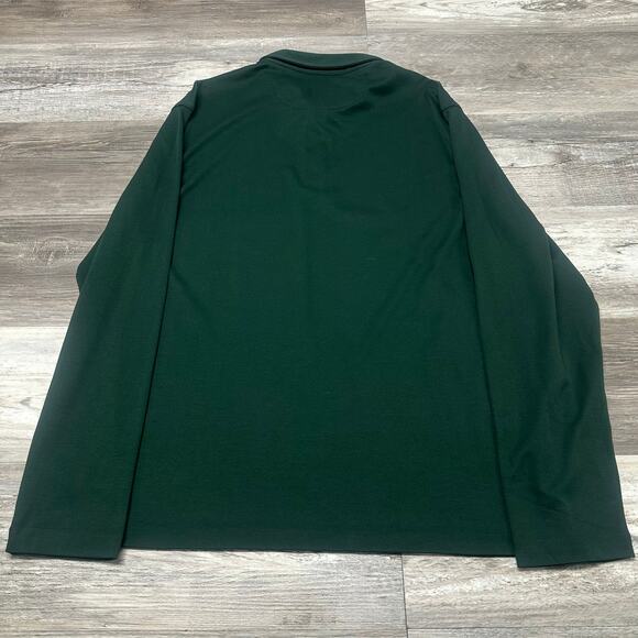 Untuckit Pine Green Mens XL Blank 3-Button Placket Casual Long Sleeve Polo Shirt - Picture 3 of 8